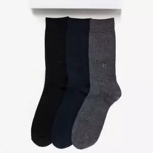 [헤지스](센텀시티점)[HAZZYS] 솔리드 컬러 남성 양말 3종세트  HISS6E503WT