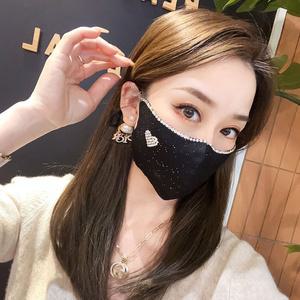 대박난날라리 3890 러브큐티마스크,패션마스크,연예인,방한,자외선차단,큐빅,반짝이,보석마스크,항균