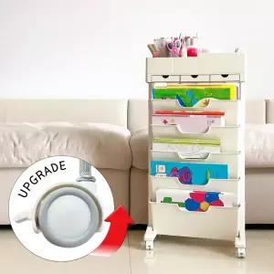 바나린 NEW 프리미엄 홈스쿨 정리함 5단 학습트롤리 워크북 북카트