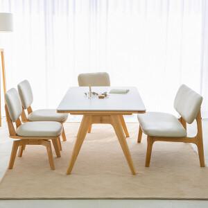 [헤닝] 마이홈3 회전의자 4인 원목 세라믹 식탁세트 1600 벤치형