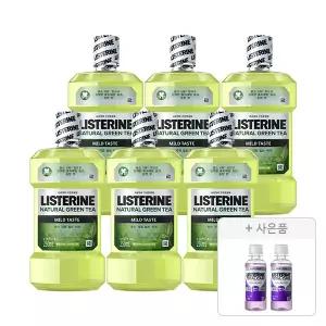 리스테린 그린티 마일드, 250ml, 6개 + 증정(토탈케어 마일드 100ml, 2개)