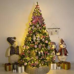 [텐바이텐]크리스마스 트리 장식 풀세트 쿠키핑크웨이브 PVC 250cm 단면