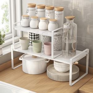 유킵스 길이조절 주방선반 소형 접시 그릇 정리대 싱크대 하부장 싱크인 양념통 정리 다용도