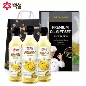cj 백설 카놀라유 500ml x3개  고급식용유 해바라기씨유 설날선물세트 명절선물세트