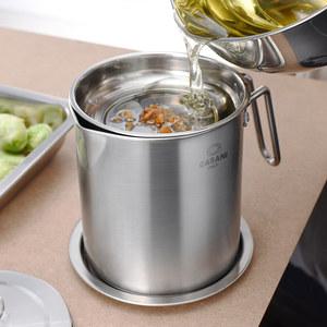 스텐 오일포트 2L / 오일팟 기름 거름망 식용유 보관 스텐용기