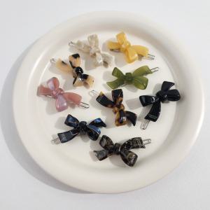 프랑스핀 셀룰로오스 미니 리본 똑딱핀 헤어핀 여성 헤어패션 소품 3206