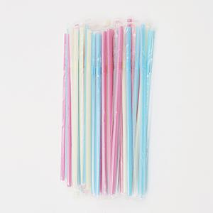 개별포장 주름 빨대 카페 일회용 컬러 플라스틱 스트로우 업소용 대용량 250개입 21cm