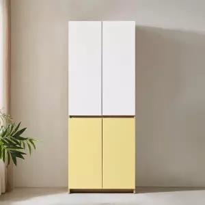 [팀버애니스]애니스 홈카페수납장 냉장고형 키큰장 주방 수납장 틈새장 오크 도어수납장 700 (옐로우)