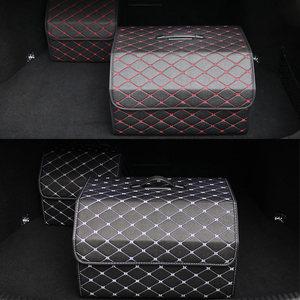 현대아반떼CN7 트렁크정리함 퀼팅 가죽 방수 사이즈별 싼타페CM K7프리미어 티볼리아머 벤츠s350d 포르쉐박스터 차량용 트렁크박스 보관 자동차 수납함