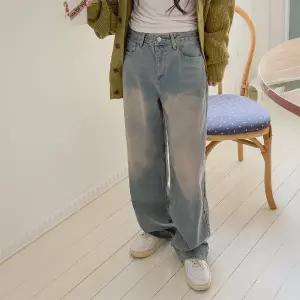 [하프클럽/이블렛 by 제이스타일]이블렛 에티렌 길이별 워싱 와이드 데님팬츠 제이스타일