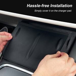 모델 3 Y 실리콘 무선 충전 패드 매트 방진 충전기 보호 커버 자동차 액세서리