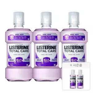 리스테린 토탈케어 마일드 750ml, 3개 + 증정(토탈케어 마일드 100ml, 2개)