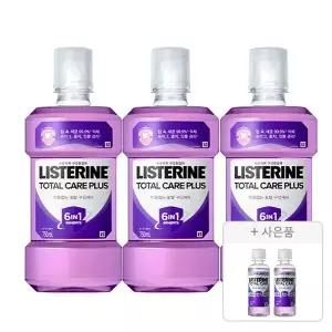 리스테린 토탈케어 플러스 750ml, 3개 + 증정(토탈케어 마일드 100ml, 2개)