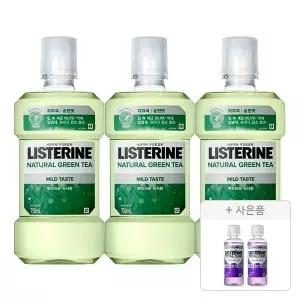 리스테린 그린티 마일드, 750ml, 3개 + 증정(토탈케어 마일드 100ml, 2개)