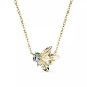 [도로시] 14k 솔라 아이레 나비 목걸이_랩 다이아몬드