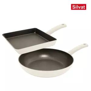 국내생산 향균 99.89% 실바트 순수 IH 프라이팬 2종 세트(24사각팬/28팬)
