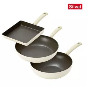국내생산 향균 99.89% 실바트 순수 IH 프라이팬 3종 세트(24사각/28팬/28웍)