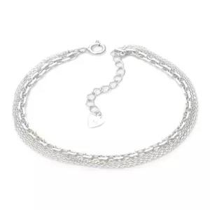 92.5 실버 순은 스퀘어 이중 체인 은 팔찌