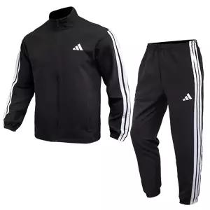 아디다스 3S 우븐 TT 트랙 수트 트레이닝 상하의세트 집업자켓 운동복 검정 JI8849