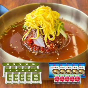 자연맘스토리 메밀 물비빔냉면 10인분 1세트 (면1인분10개+육수5개+비빔장5개)