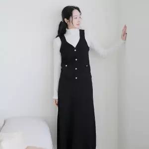 [르포엠]아르엔 메탈 니트 베스트 스커트 3종 셋업