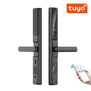 도어락 투야 스마트라이프 방수 스마트 지문 비밀번호 RFID 잠금 장치 푸시 슬라이딩 프레임 유리 문짝 IP65