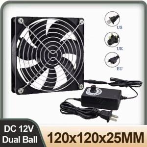 쿨러 Gdstime 120mm 25mm 110V 220V AC 전원 속도 컨트롤러 포함 수신기 Xbox DVR 플레이스테이션 컴포넌트 쿨러용 3V 12V