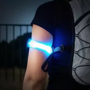 HNF LED 야간 라이딩 자전거 라이트 암밴드 러닝 운동용 안전밴드 실리콘 야광팔찌