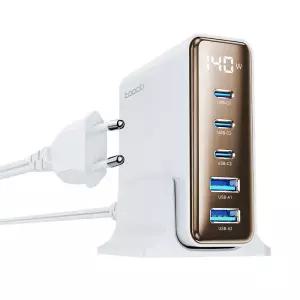 Toocki XRui GaN 140w LED 디지털 3C2A 5포트 C타입 PD3.0 PPS 초고속 멀티충전기