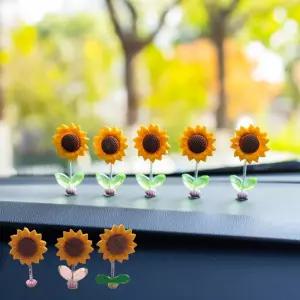 자동차 흔들 인형 스윙 피규어 해바라기 대쉬보드 장식 액세서리 노호혼 5p