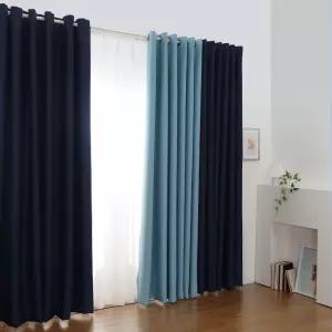 모양이이쁜 아일렛 암막 커튼 2장세트/햇빛차단 거실 안방 창문 방풍 가림막 가리게 커텐