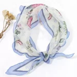 여름 삼각 미니 쁘띠스카프 플라워 꽃무늬 아사면 목스카프