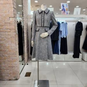 [JJ JIGOTT][JJ지고트]펄 하운드 투스 재킷 원피스 GN9A0OP51_DG