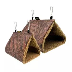 모란 앵무새 체크 우드 패턴 삼각 침대 포치 둥지 사랑 유리 코뉴어