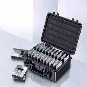 3.5인치 하드 디스크 케이스 알루미늄 드라이브 방수 검정색 20칸 하드디스크 보호함