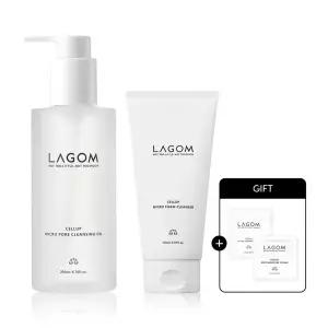 [라곰][클렌징짝꿍템] 마이크로 클렌징 SET (오일200ml+폼150ml)(+샘플 토너2매+크림2매 증정)