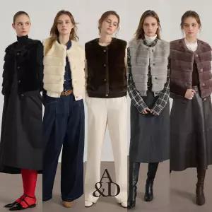 [AnD] 에이앤디 25FW Faux 밍크 호리젠탈 베스트