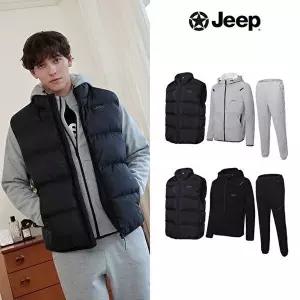 [지프]25FW 남성 패딩베스트 + 테크 셋업