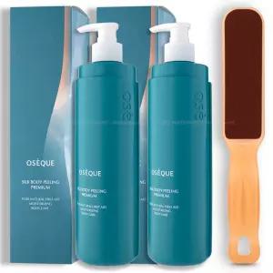 오제끄 실크 바디 필링 프리미엄 스크럽 500ml X 2개 + 실크풋 버퍼