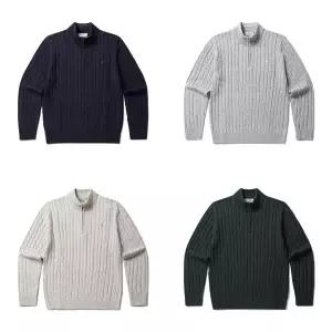 [올젠](타임스퀘어점패션관)케이블 반집업 메리노울 스웨터 4종1택 F12054EU