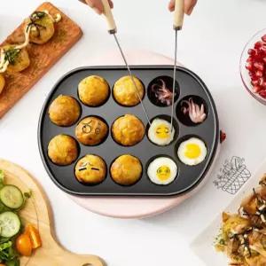 타코야끼 기계 어댑터 검정색 다코야키 만들기 팬 메