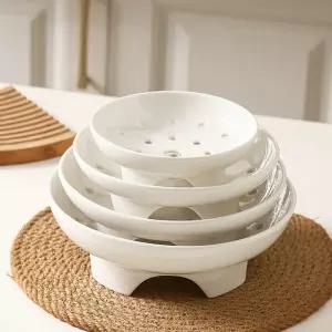 세라믹 화이트 기름 떡 찜판 만두 증기받침 미니찜기