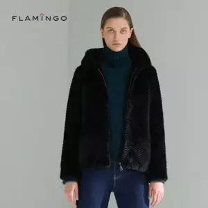 [후라밍고] 25FW VEGAN FAUX 밍크 후드 하프코트 1종