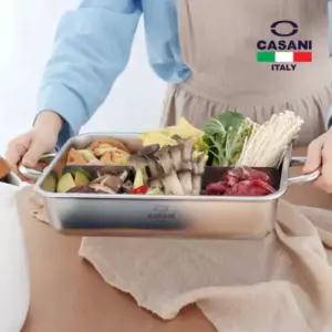 까사니 디바이더 인덕션 스텐 사각 반반 냄비+칸막이 오뎀냄비 전골 라면 그릴팬