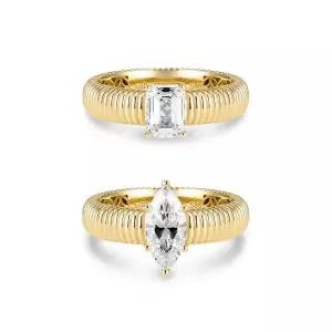 [도로시] 18k 스트링 팬시컷 랩 다이아몬드 1캐럿 반지(2type)