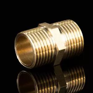 서비스니플 황동 파이프 육각 니플 피팅 퀵 어댑터 BSP 수나사 물 오일 가스 연결 18 112 사이즈 옵션