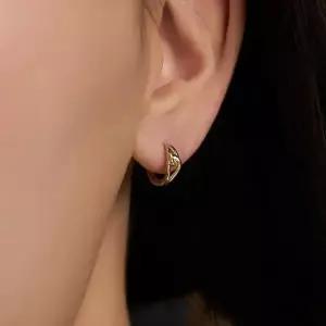 [로이드](센텀시티점)볼륨 링크 10K 원터치 링 귀걸이 LOTP3014T