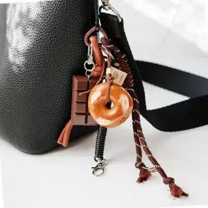 베이커리 키링 도넛 초콜릿 바 가방고리 백참 로프 태슬 음식 모형 백꾸미기 액세서리