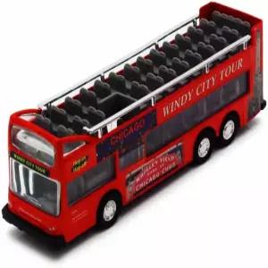 쇼캐스트 시카고 관광 더블 데커 버스 오픈 탑 레드 2168CG - 6인치 스케일 다이캐스트 모델 복제품 하지만