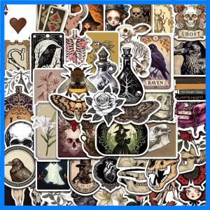 고딕 스티커 공포 레트로 노트북 수하물 만화 노트북 전화 그래피티 스케이트보드 스크랩북 데칼 라벨 50